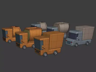 Vehicles pack Low-poly 3D model by Ocstard