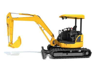 Mini Small Tracked Excavator 3D model by 3D-Horse