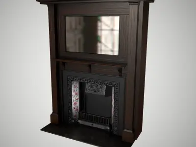 Antique fireplace Low-poly 3D model