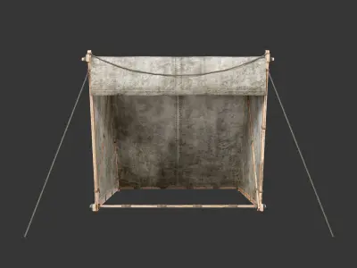 Medieval Knightly Camp Tent Medium Low-poly 3D model