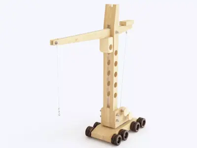 Wooden toy cran 02 3D model