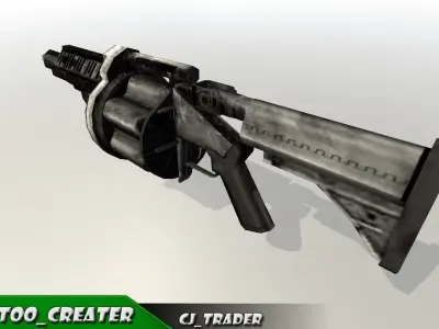 M32 Gun - Grenade Launcher Low-poly 3D model Low-poly 3D model