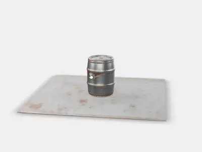 Worn Bio Barrel Low-poly 3D model