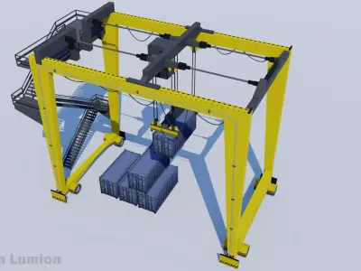  Gantry Crane for Harbor  - RTG 3D model