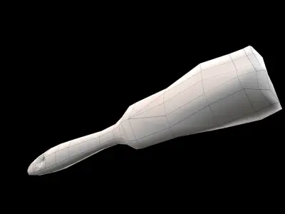 Old Paint Brush Lowpoly model Low-poly 3D model