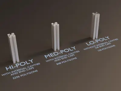 8020 20mm 4-slot extrusion 3D model