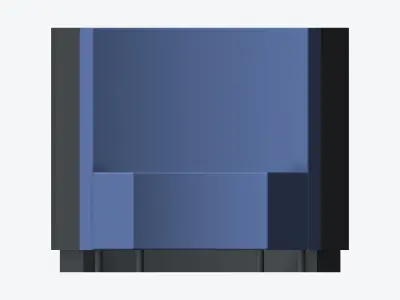 Shelving - Library - Integral - Curve - 3 Tier - Seating Low-poly 3D model