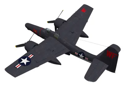 Grumman F7F Tigercat 3D model buy