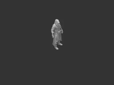 Cybernetic Sniper Assassin Low-poly 3D model
