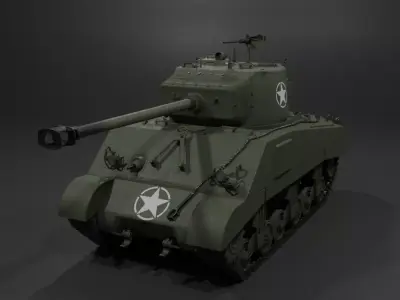 M4A2 76 W Sherman Medium Tank  Free 3D model