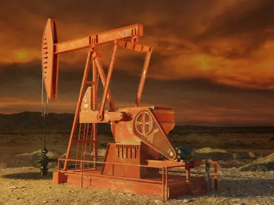 Oil Beam Pump Low-poly 3D model