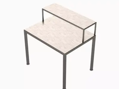 Stainless Steel Table With Shelf 3D model