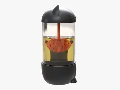 Cat-shaped teapot 3D model