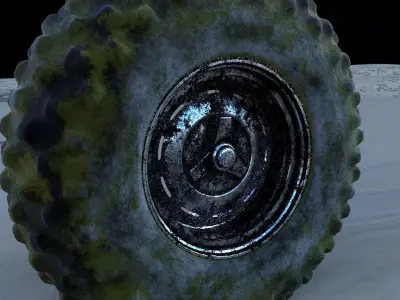 AS - Old and dirty sand Tire 4K 3D model