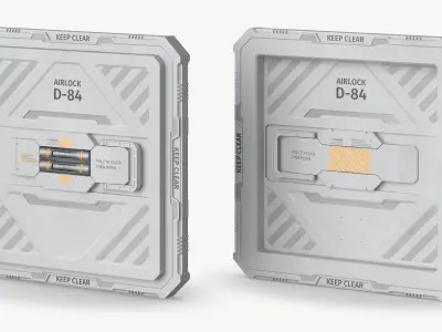 Airlock D-84 Access Hatch White 3D model