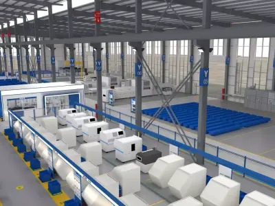 Factory Building 2 3D model
