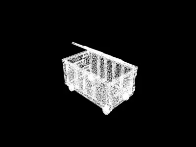 Low Poly Stylized Open Industrial Dumpster Low-poly 3D model