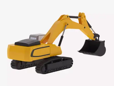 Excavator Mining R976 Low-poly 3D model