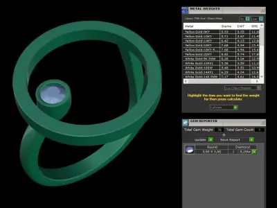 Women ring with 1 diamond 3D print model