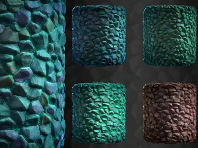 Ghibli Stone Floor Material - VOL 09 - Maps - SBsar Texture
