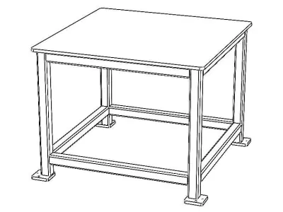 Machine Table with 1200 X 1200 Top 3D model