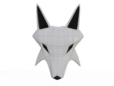 Wolf Mask  Low-poly 3D model