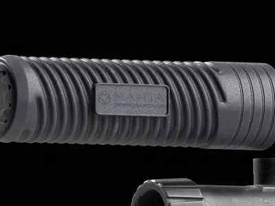 Manta Suppressor Cover V2 Low-poly 3D model