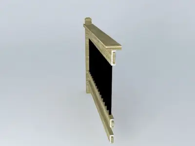 Deck Rail with  Black Tubing Free 3D model