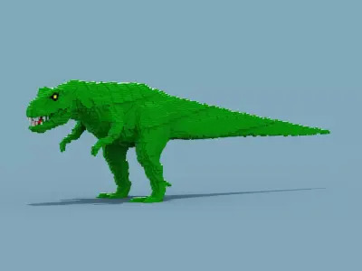 Voxel Trex Low-poly 3D model