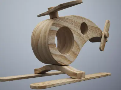 Helicopter wooden toy 3D print model