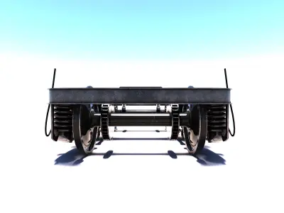 Train bogey PBR Low-poly 3D model