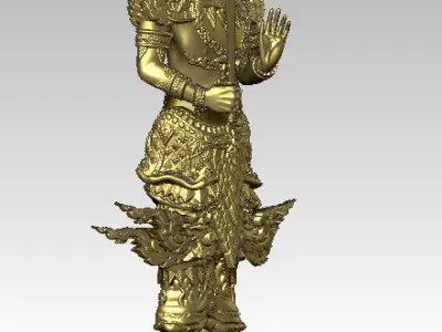 SiamLegend-SiamTawarThiraj gold statue of thai god Texture