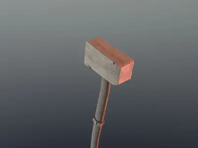 Hammer - Wood Low-poly 3D model