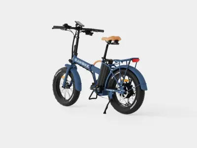 Matte Blue Bike Low-poly 3D model