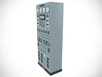 33 KV Relay Panel Low-poly 3D model
