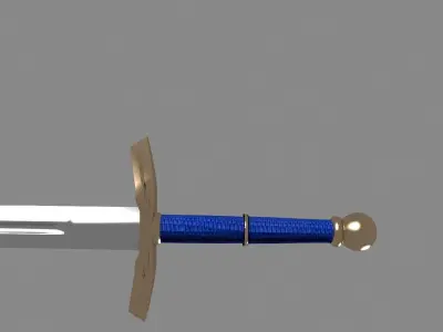 Knight sword Low-poly 3D model get