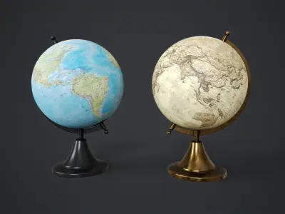 Classic Globe Low-poly 3D model