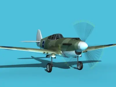 Curtiss P-40B Tomahawk V12 Australia 3D model