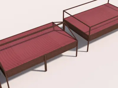 Antique museum rack furniture 3D model