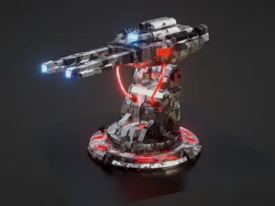 Alien game weapon Low-poly 3D model