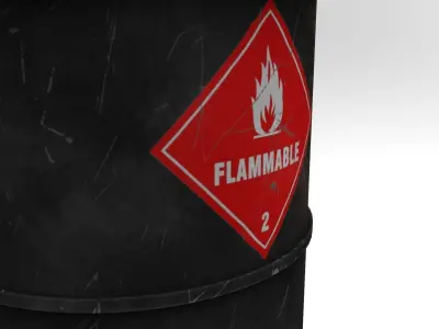 Flammable Material Barrel Free 3D model
