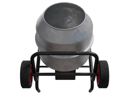 Portable Concrete Mixer V2 Low-poly 3D model