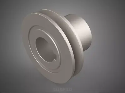 STANDARD 1 ONE SINGLE GROOVE TRACK PULLEY SHEAVE WHEEL BELT GEAR 3D model
