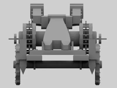 Low poly catapult 3D model