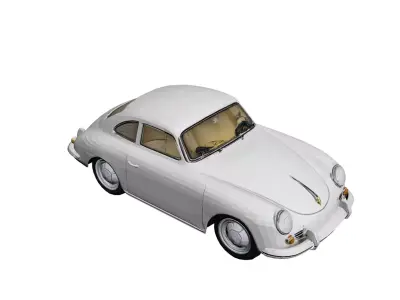 1955 Porsche 356 Low Poly Classic Sports Car Low-poly 3D model