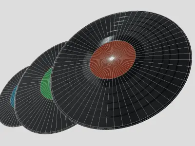 Vinyl Record Pack Low-poly 3D model