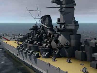 IJN YAMATO JAPANESE BATTLESHIP WW2 3D model