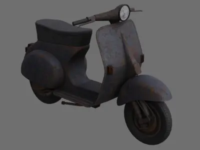 Motor Scooter 1C Low-poly 3D model