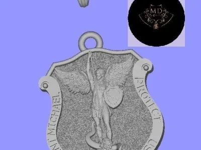 SAINT MICHAEL PROTECT US PENDENT   3D PRINTABLE 3D print model