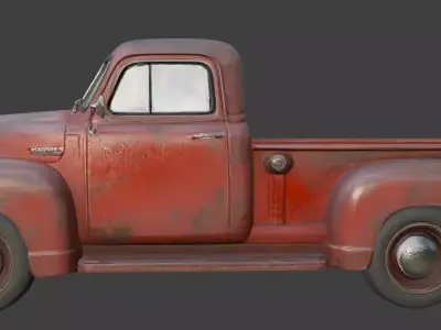 Vintage Rusty Pickup Truck 3D Model 3D model 14